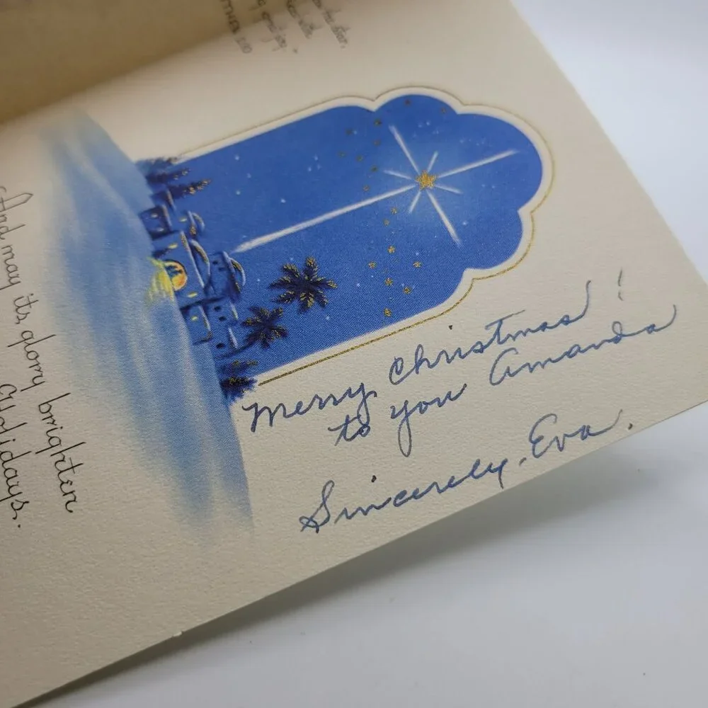 Vintage Christmas‎ Greeting Card With Nativity Scene